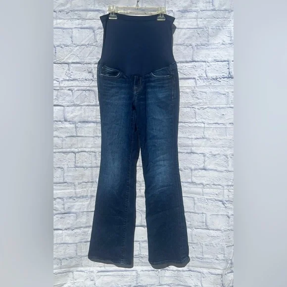 A Pea in the Pod/Lucky brand maternity jeans sz S. Med. dark wash, distressed. - Picture 1 of 8